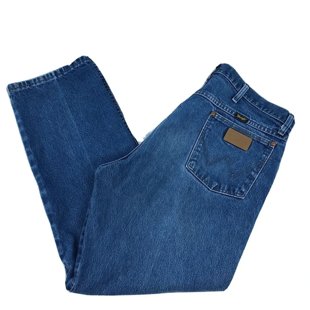 Wrangler 13MWZ Denim Blue Jeans 38x29 Cowboy‎ Jeans Straight Fit Rodeo Cut Style